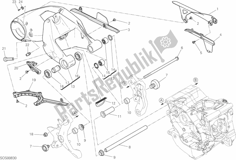 Wszystkie części do Tylne Rami? Wahad? Owe Ducati Monster 1200 S Brasil 2019